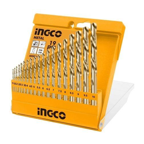 Set Brocas Para Metal 19 Piezas 1-10Mm  Ingco Akdb1195-1