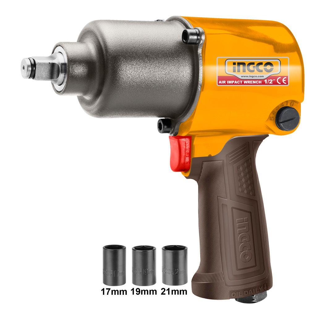 Pistola De Impacto Industrial Neumatica 1/2" 610Nm Ingco-0
