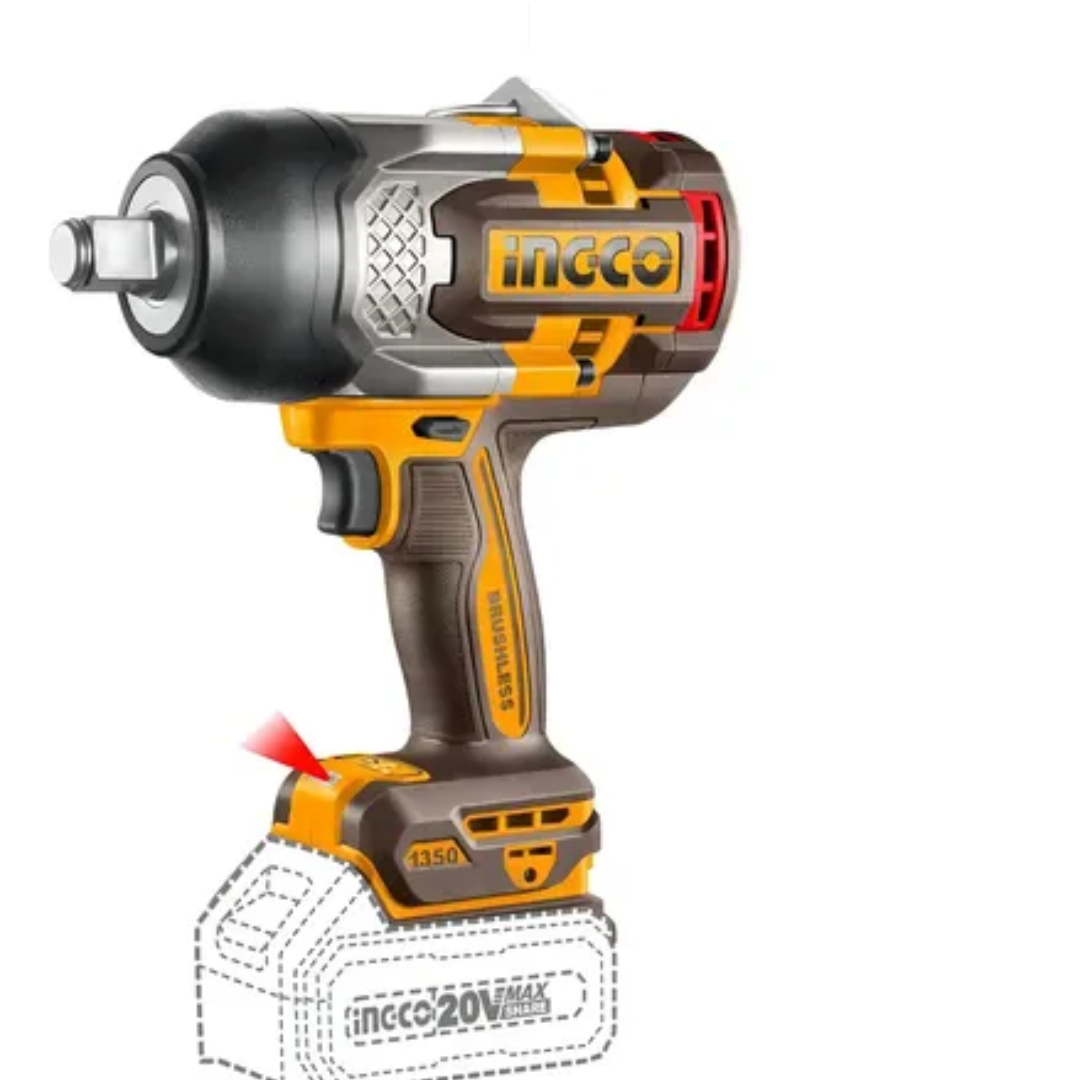 Llave Impacto 3/4 1350Nm + 2 Bat 5Ah Ingco-1