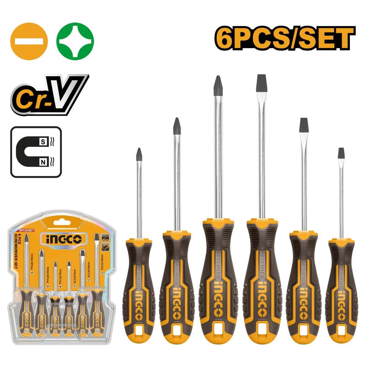 Set Destornillador Ingco Ph/sl 6 Piezas-2
