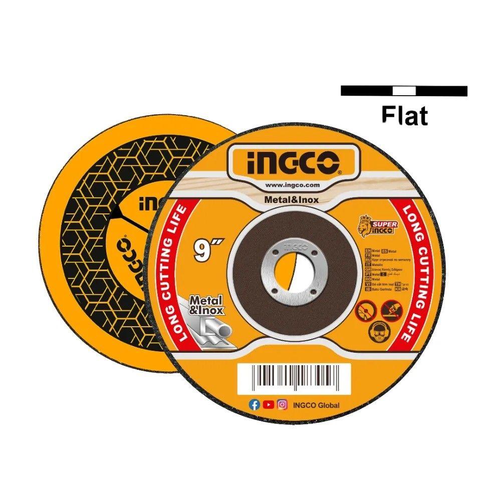 DISCO DE CORTE PLANO PARA METAL E INOX 230X2X22MM 9" INGCO-0