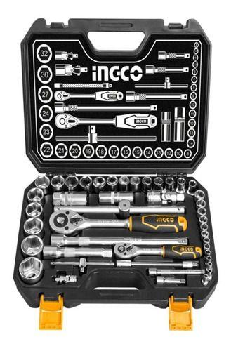 Set Dados Y Chicharra Industrial 44 Piezas 1/2"-1/4" Ingco Hkts42441-0