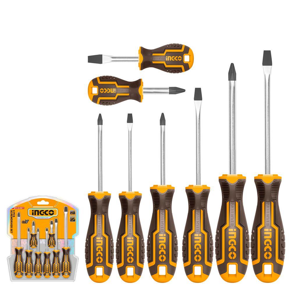 Set Destornillador Ph/Sl 8 Piezas Ingco Hksd0828-2
