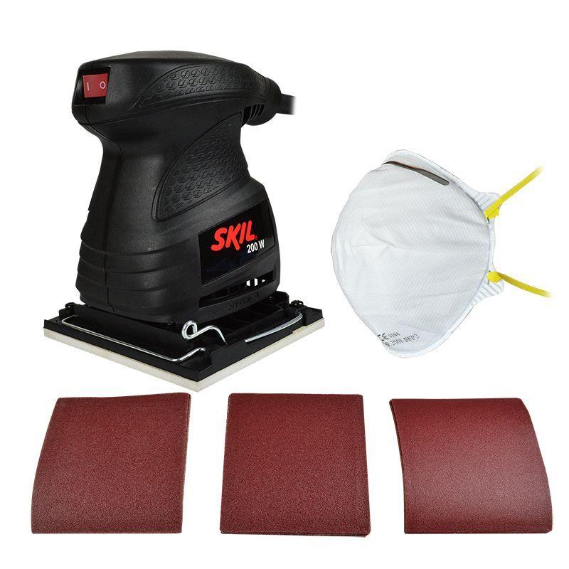 Lijadora Orbital 1/4 200w + 30 Lijas + Mascarilla-0