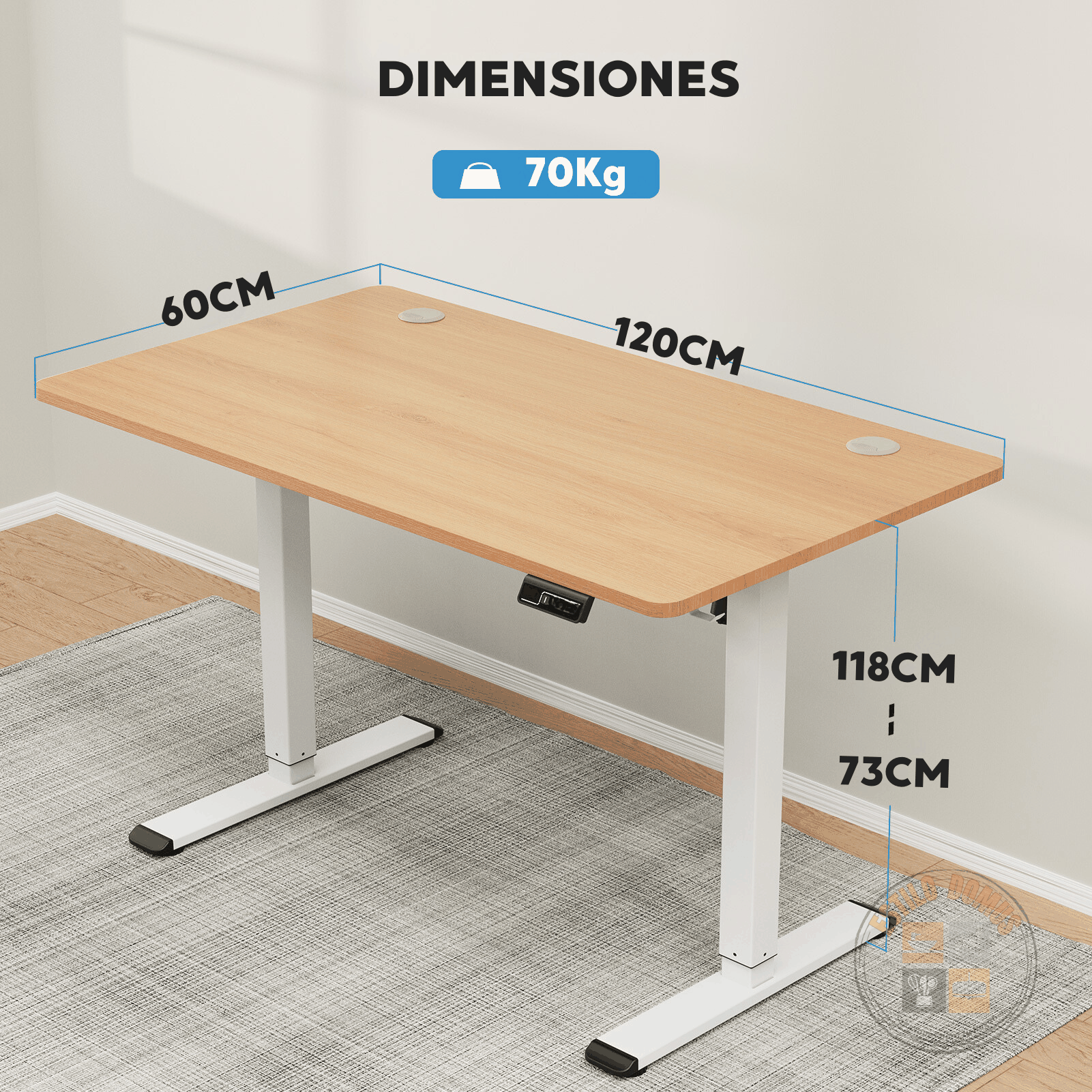 Escritorio Eléctrico Con Dos Memorias-3