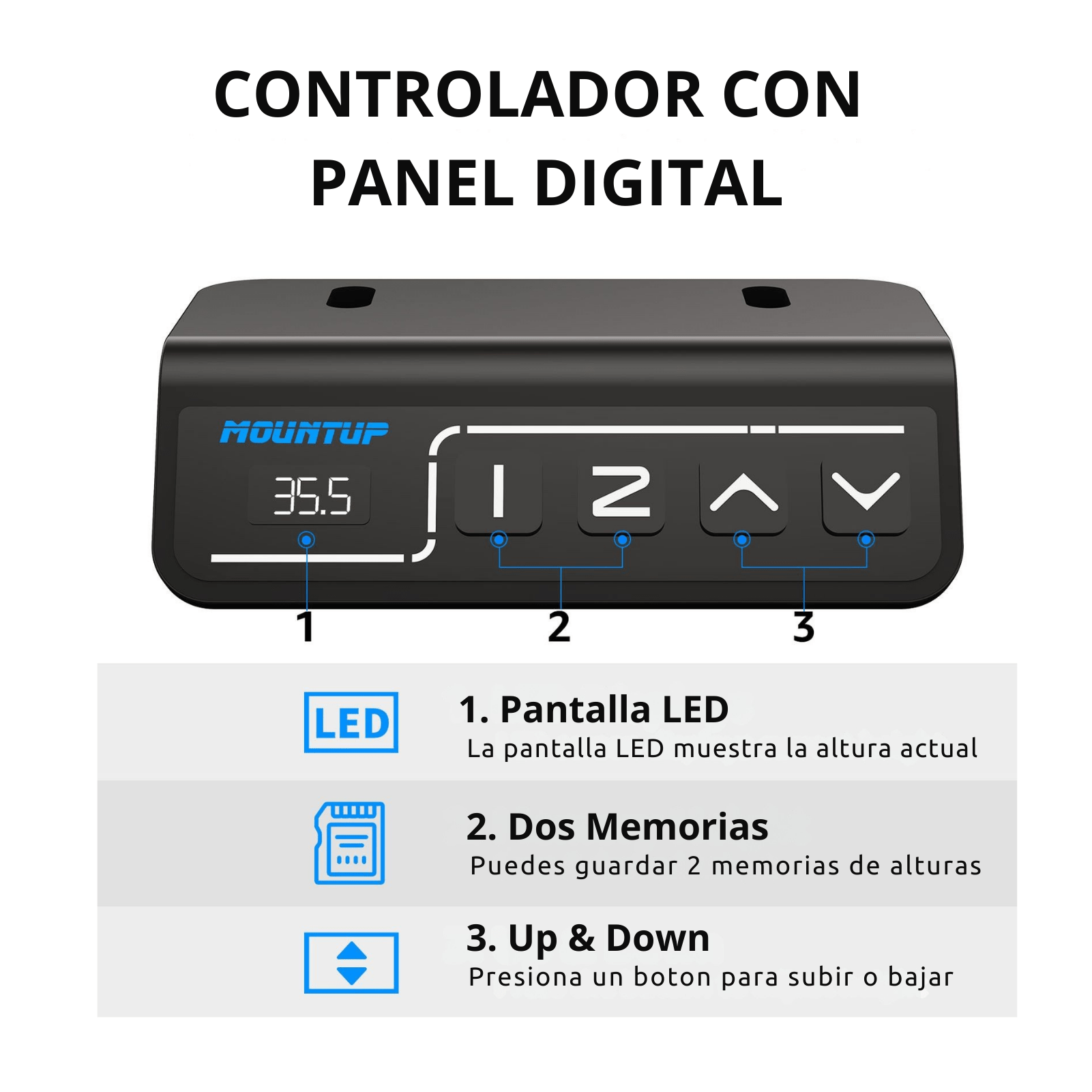 Escritorio Eléctrico Con Dos Memorias --5