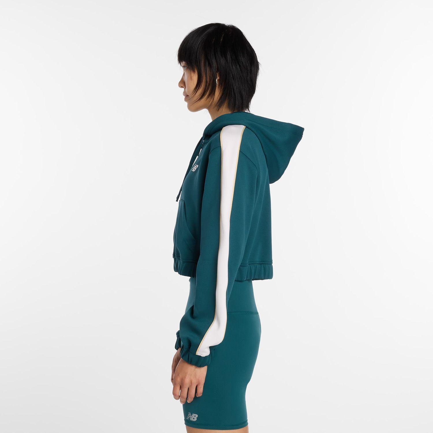 Polerón Lifestyle Mujer New Balance Interlock Full Zip Verde-2