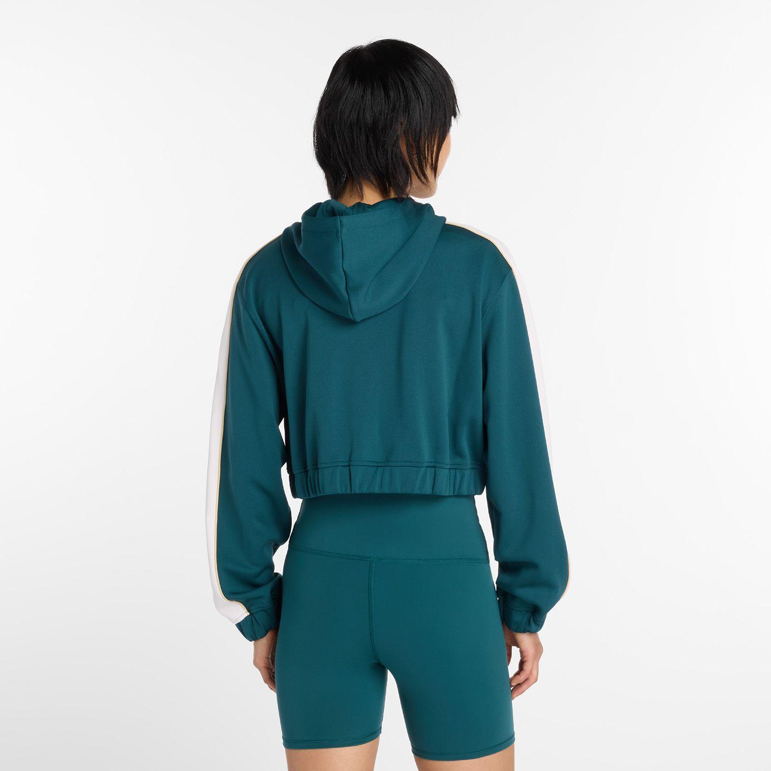 Polerón Lifestyle Mujer New Balance Interlock Full Zip Verde-3