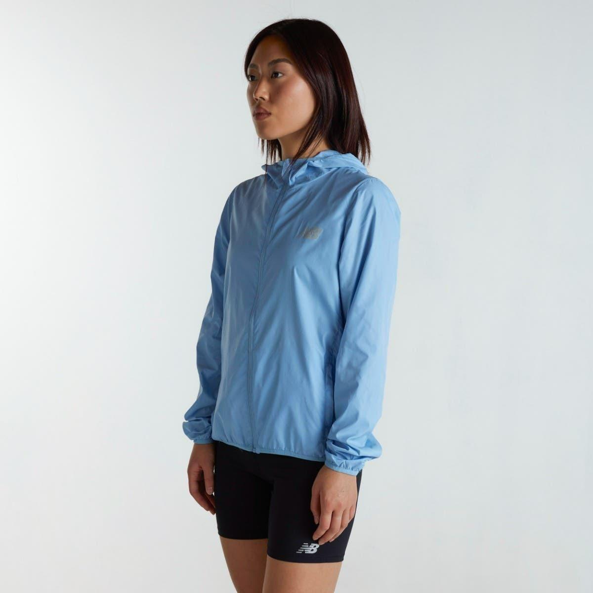 Cortavientos Running Mujer New Balance Hooded Azul-2