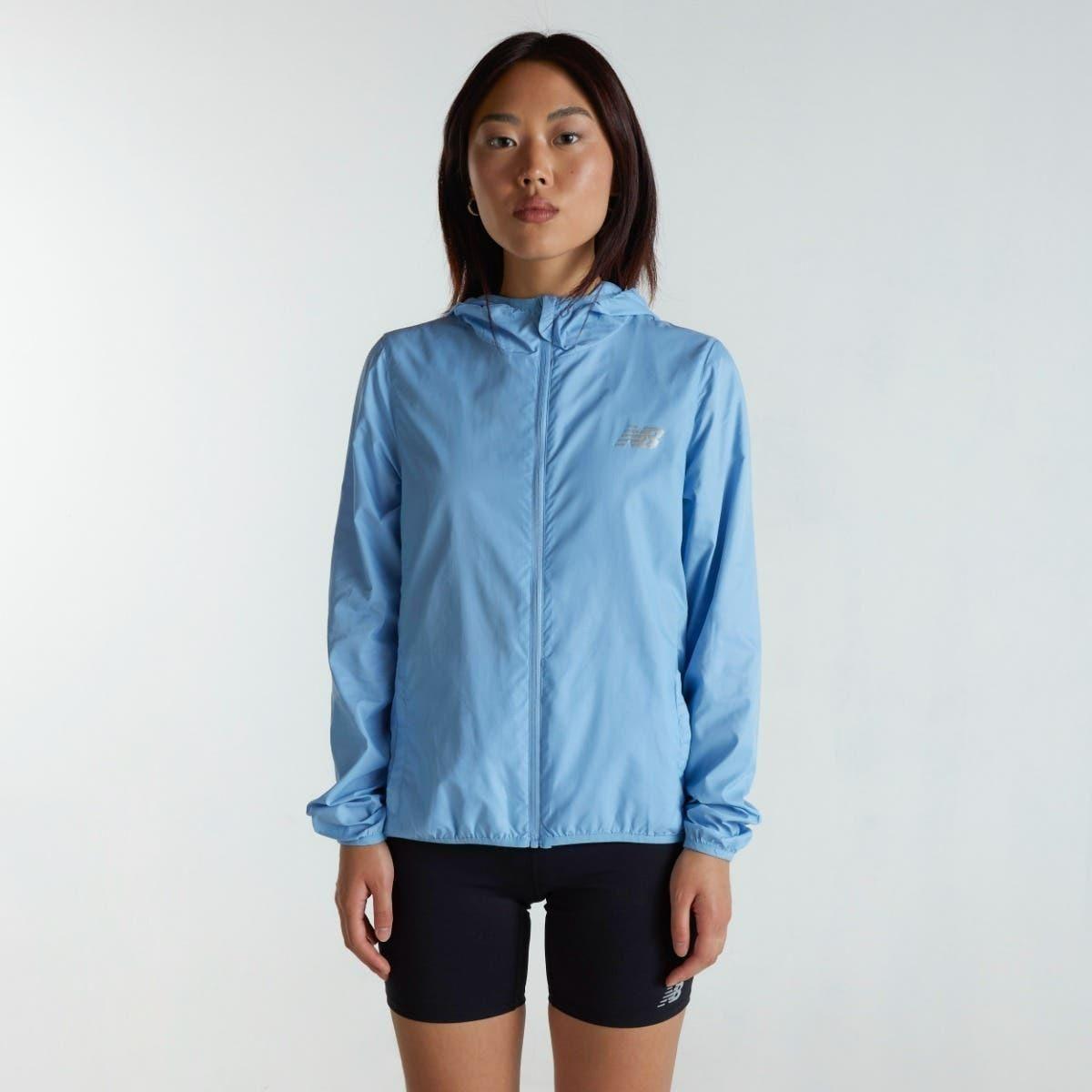 Cortavientos Running Mujer New Balance Hooded Azul-3
