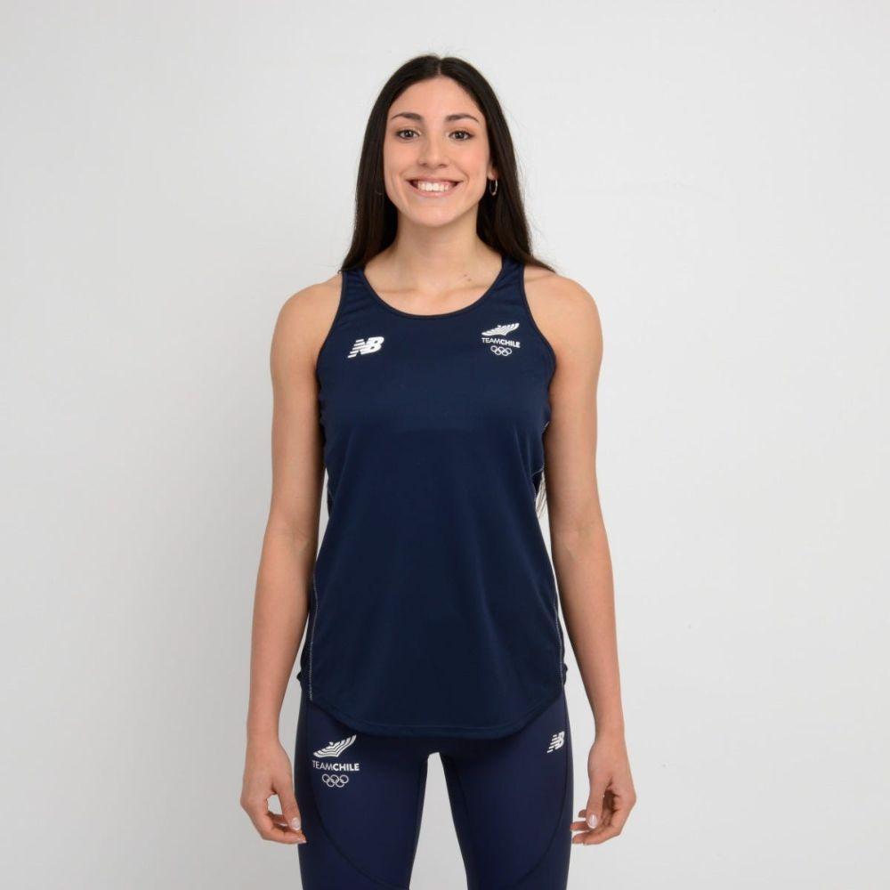 Polera Sin Mangas Running Mujer New Balance Team Chile Azul-0
