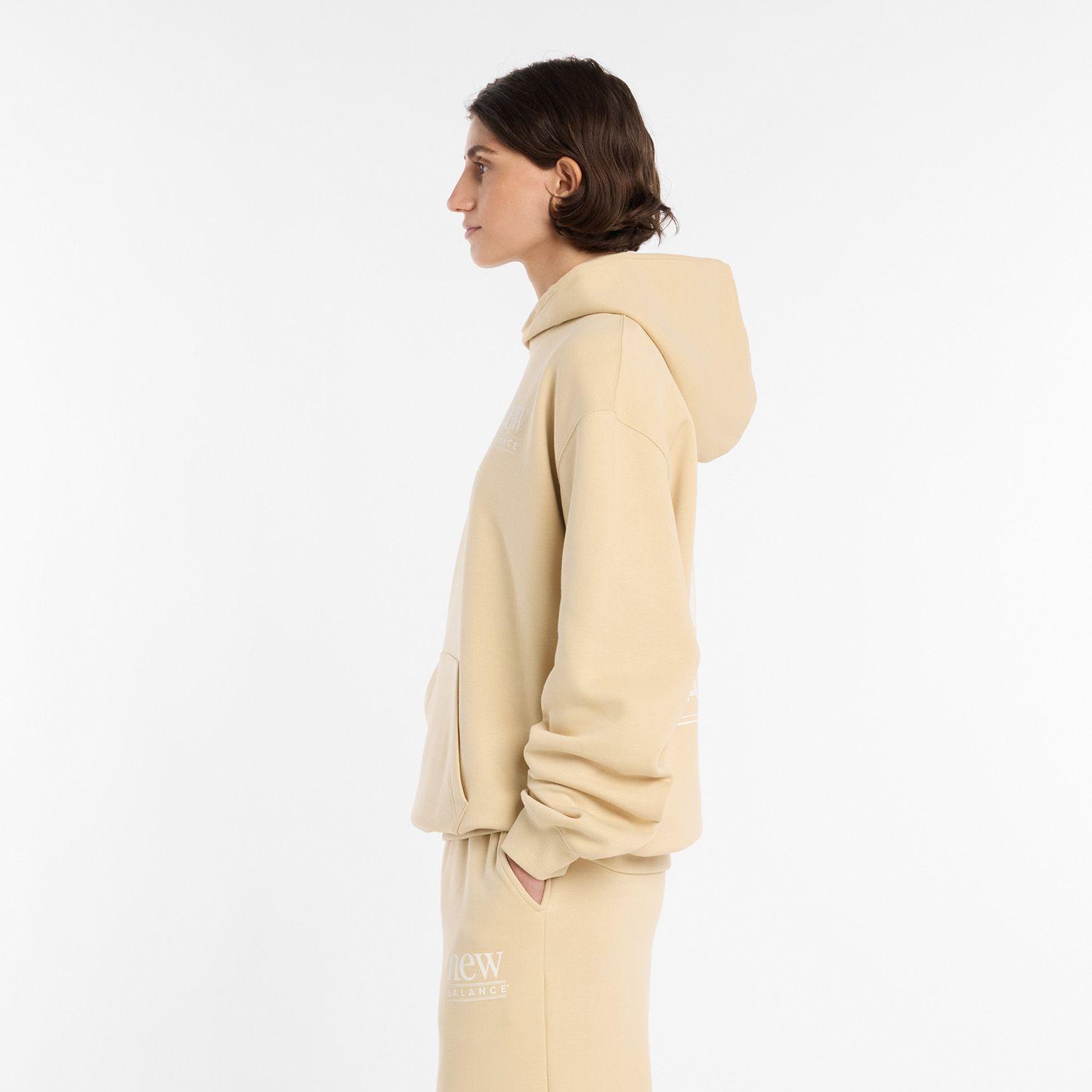 Polerón Lifestyle Mujer New Balance Reimagined Fleece Beige-5