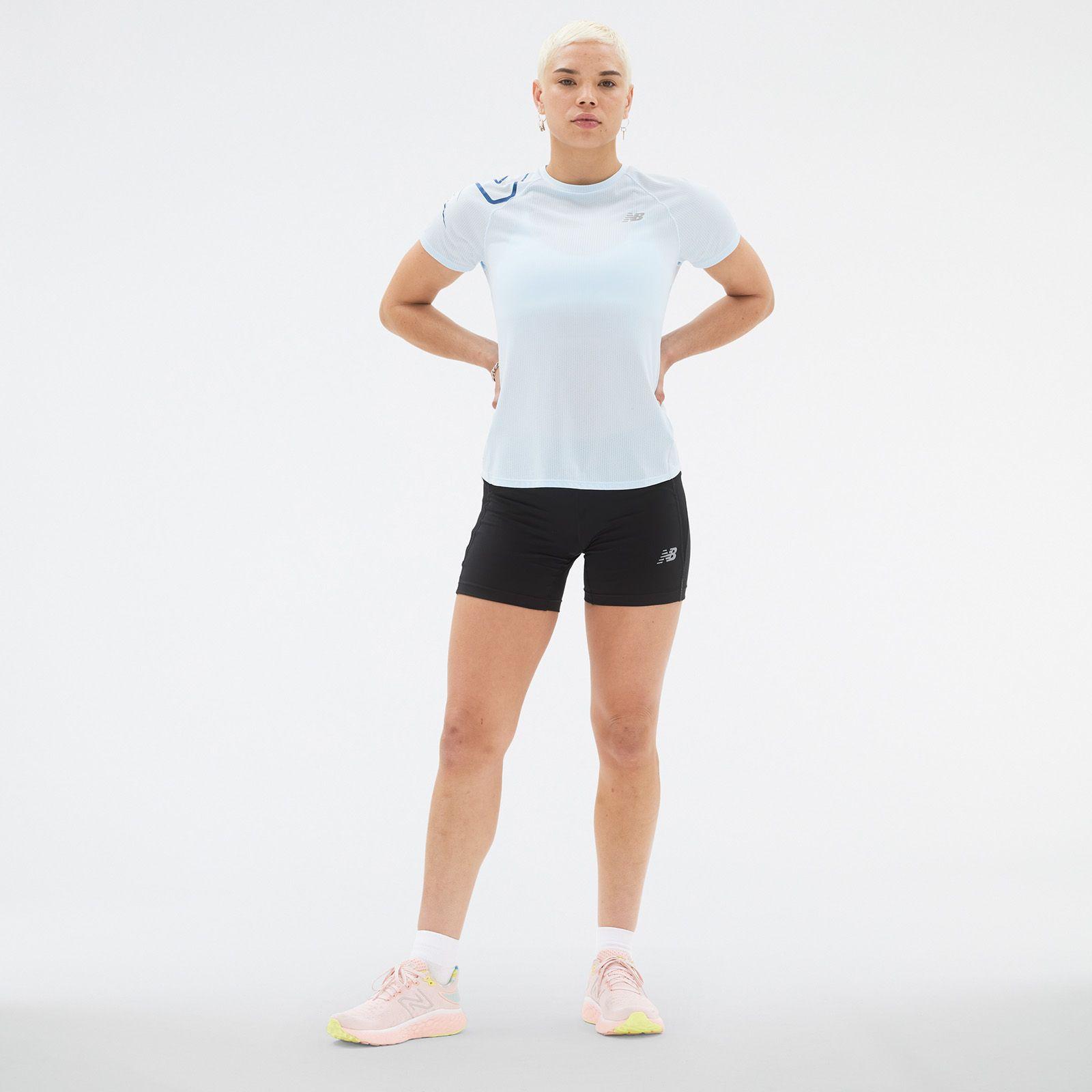 Polera Running Mujer New Balance Printed Impact Run Celeste-3