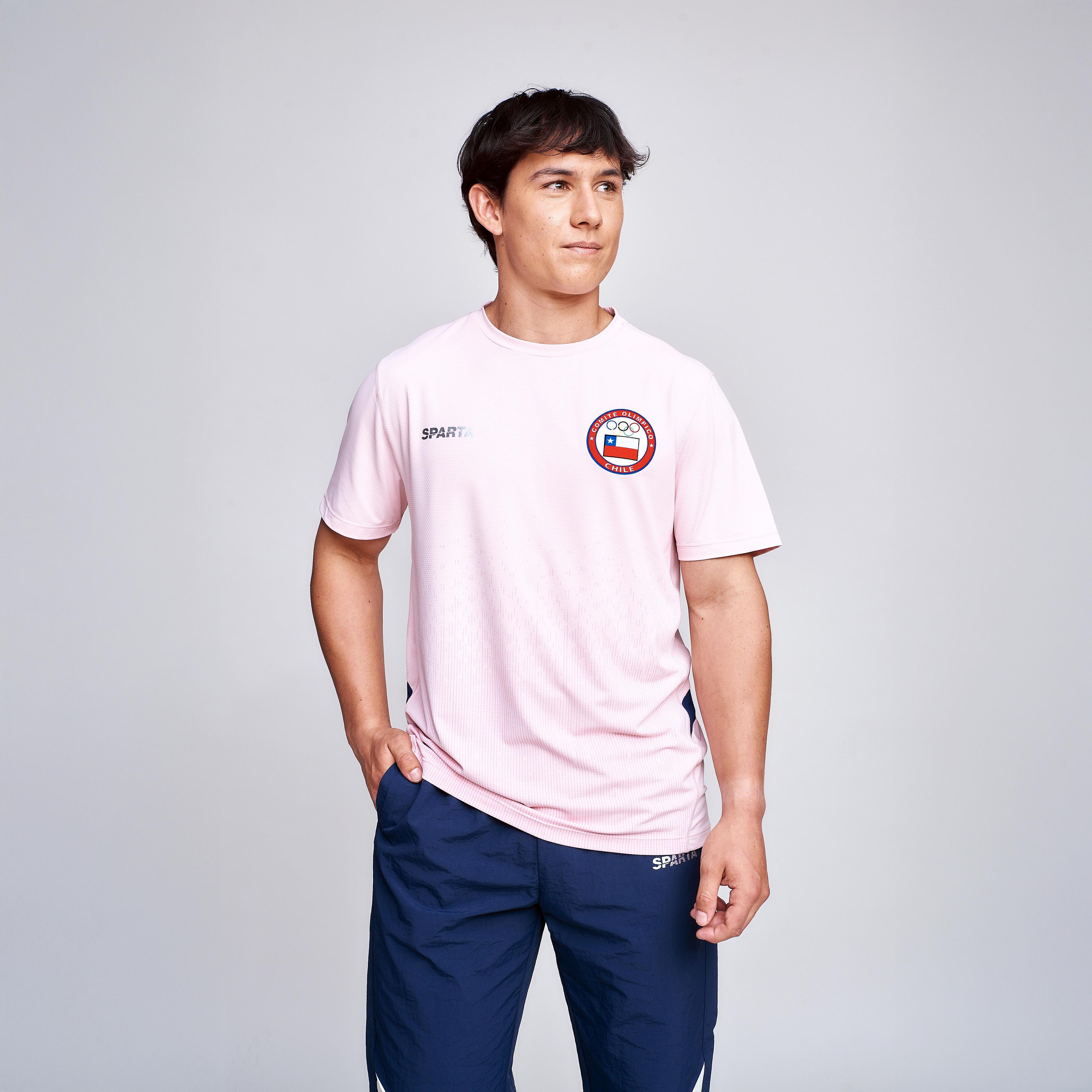 Polera Entrenamiento Hombre Sparta Team Chile Rosada-0