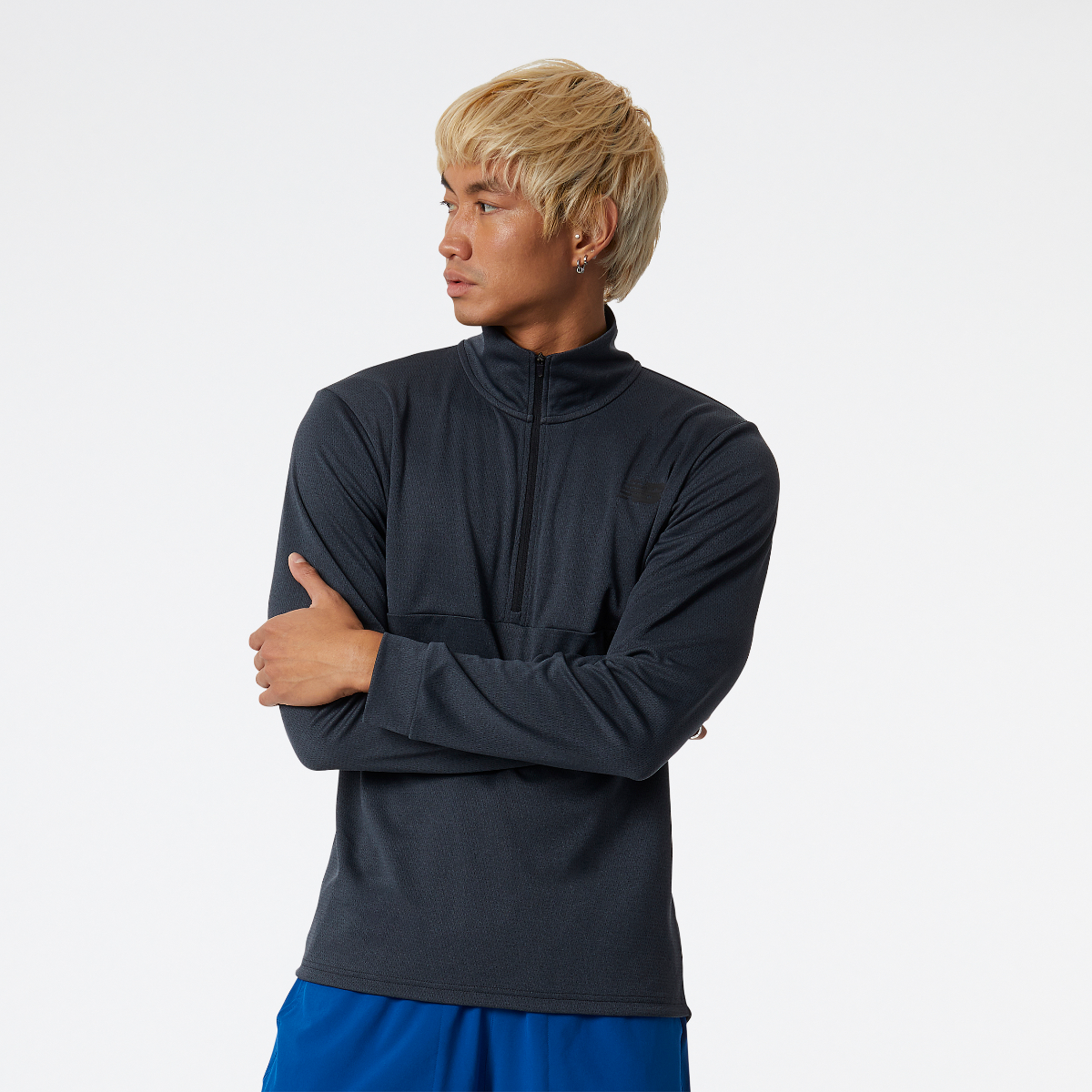 Polerón Running Hombre New Balance Tenacity Quarter Zip Negr-0