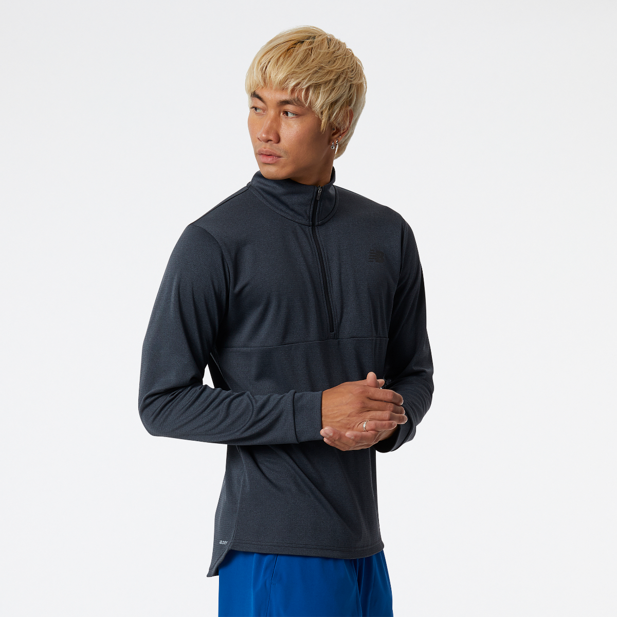 Polerón Running Hombre New Balance Tenacity Quarter Zip Negr-1
