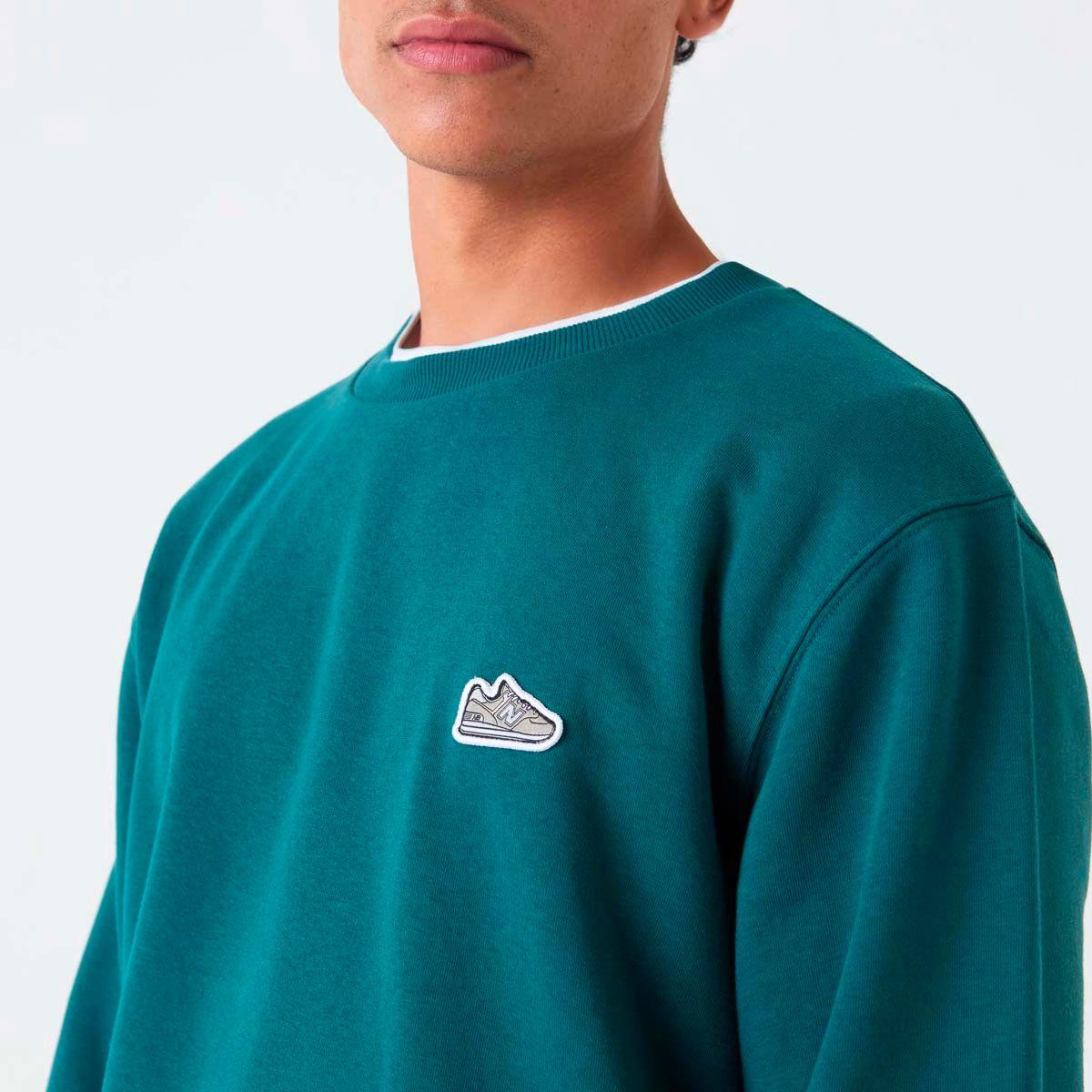 Polerón Hombre New Balance Sport Essentials Flece Crew Verde-3