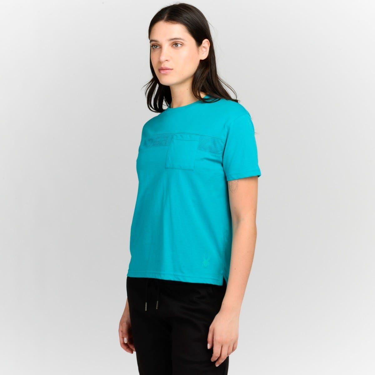 Polera Entrenamiento Mujer Spyder After Ski Turquesa-1