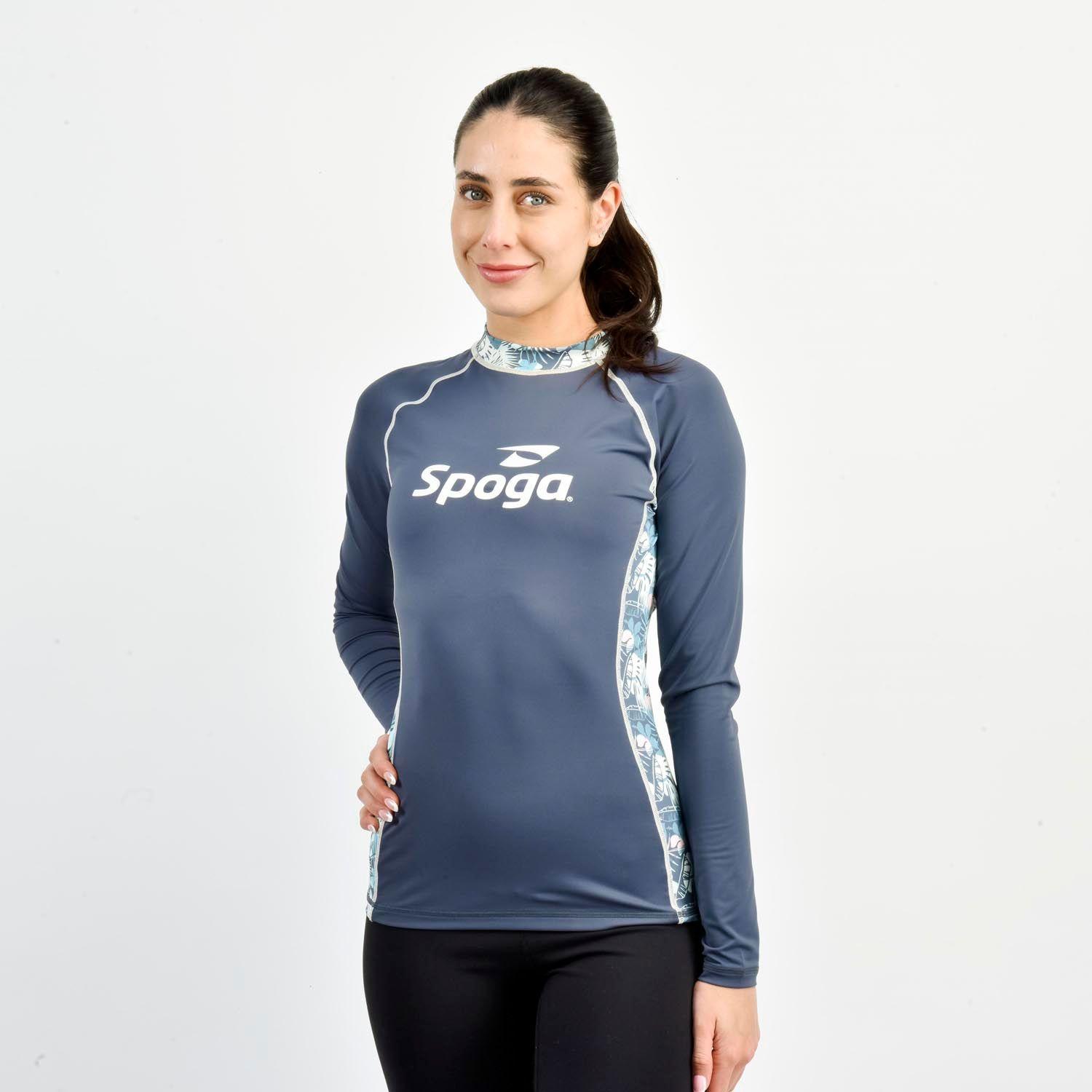 Polera UV Natación Mujer Spoga Azul-0