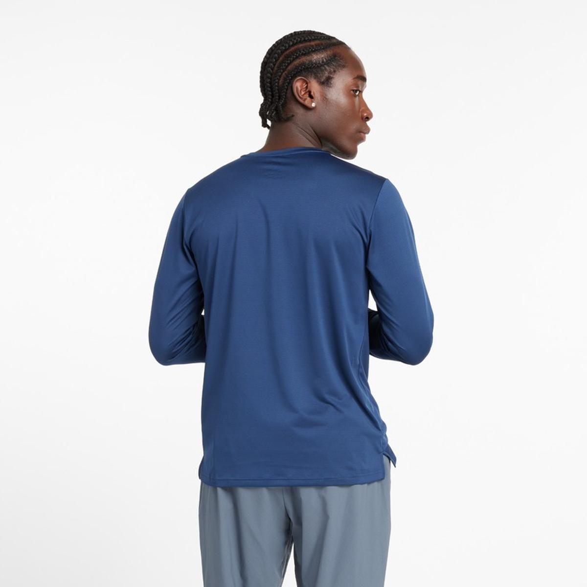 Polera Manga Larga Running Hombre New Balance Azul-2
