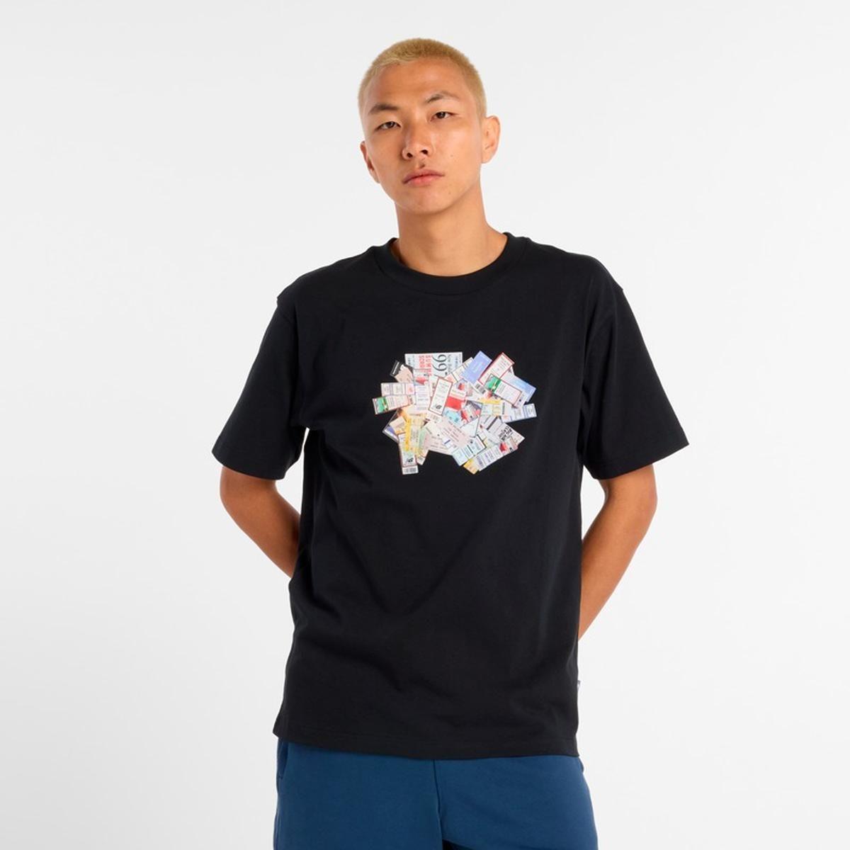 Polera Lifestye Hombre New Balance Athletics Ticket Negra-5