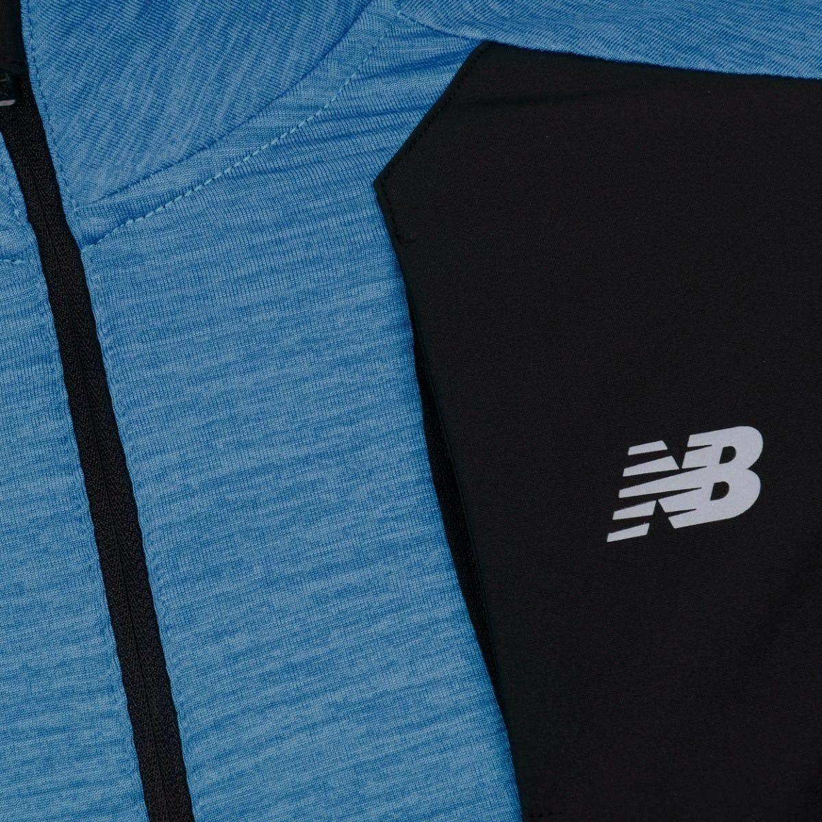 Polerón Running Hombre New Balance Quarter Zip Azul-4