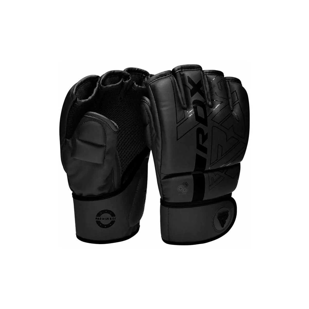 Guantes Boxeo RDX Grappling MMA F6 Kara Negro Full L-1