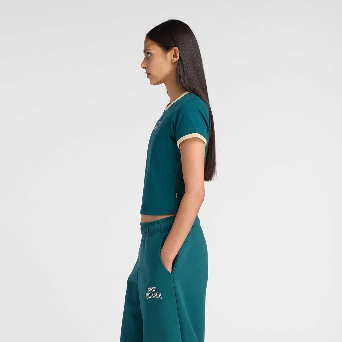 Polera Lifestyle Mujer New Balance Trackside Ringer Verde-1