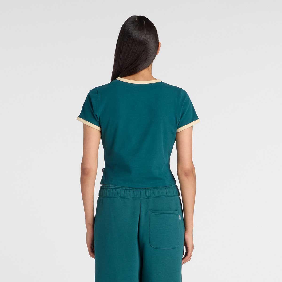 Polera Lifestyle Mujer New Balance Trackside Ringer Verde-2