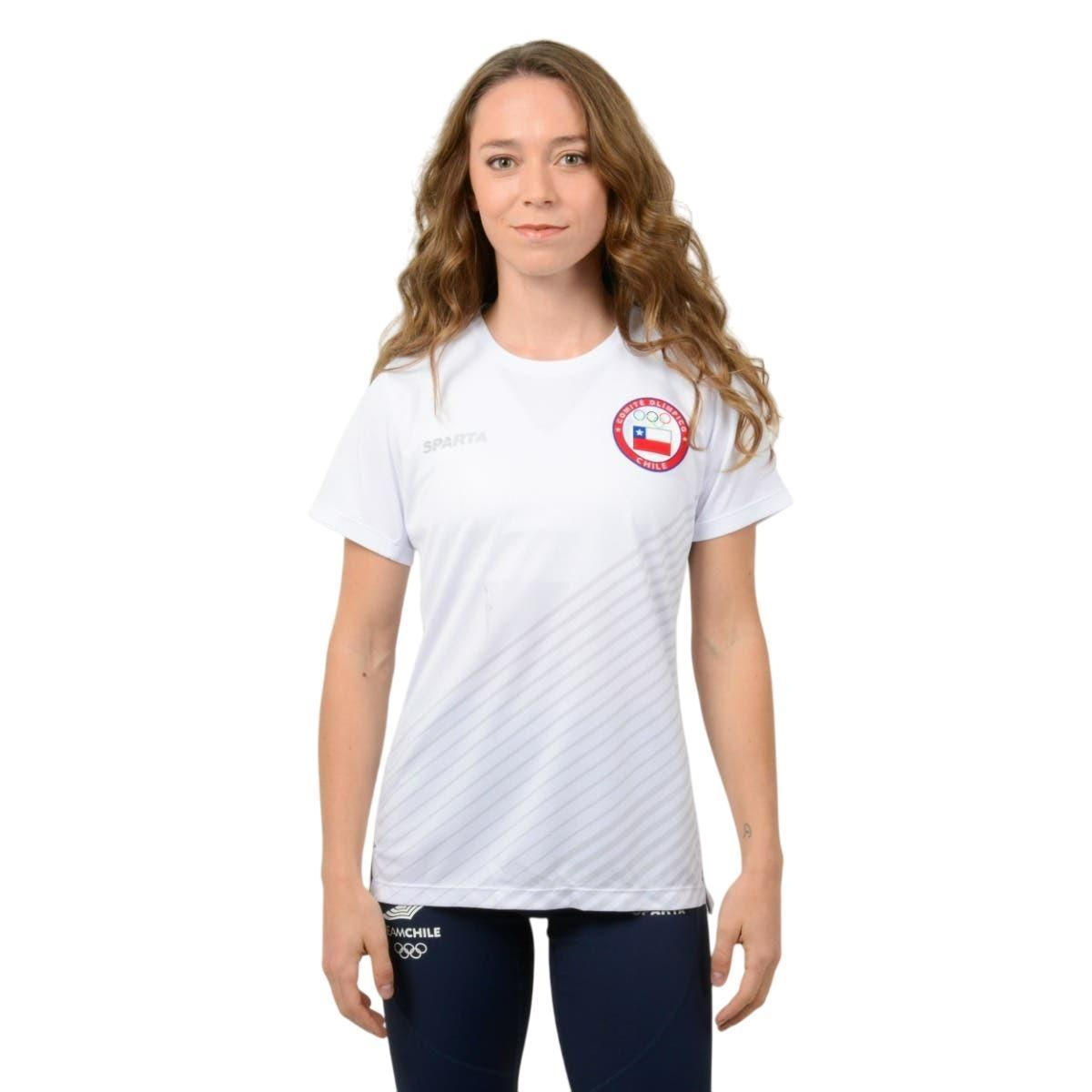 Polera Running Mujer Sparta Team Chile Blanca-0