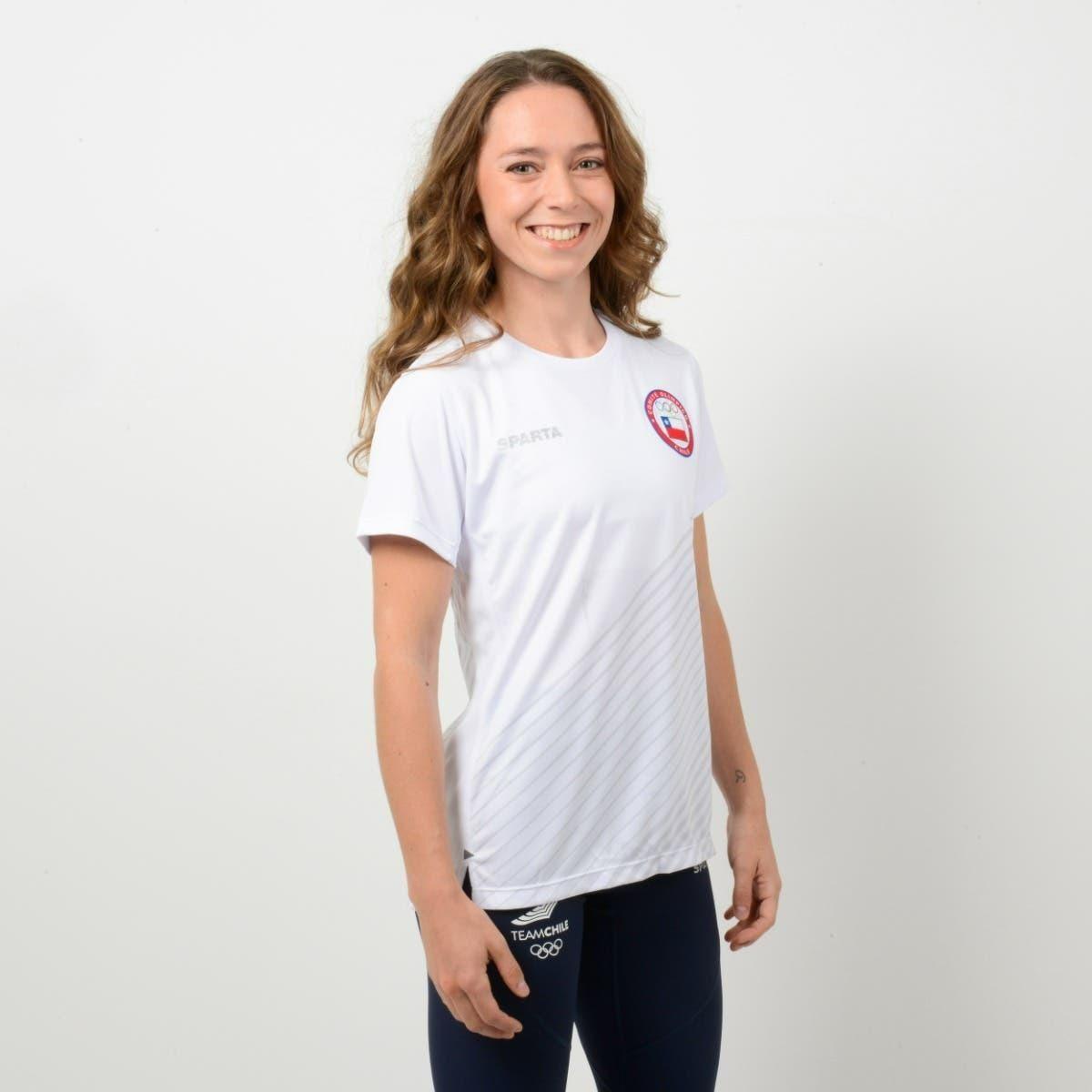 Polera Running Mujer Sparta Team Chile Blanca-1