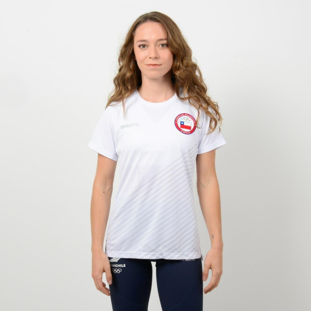 Polera Running Mujer Sparta Team Chile Blanca-3