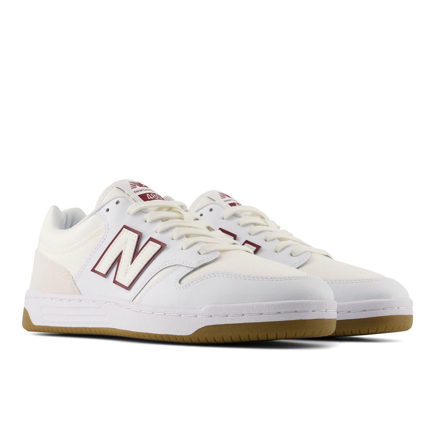 Zapatillas Urbanas Unisex New Balance 480 Low Blancas/Roja-3