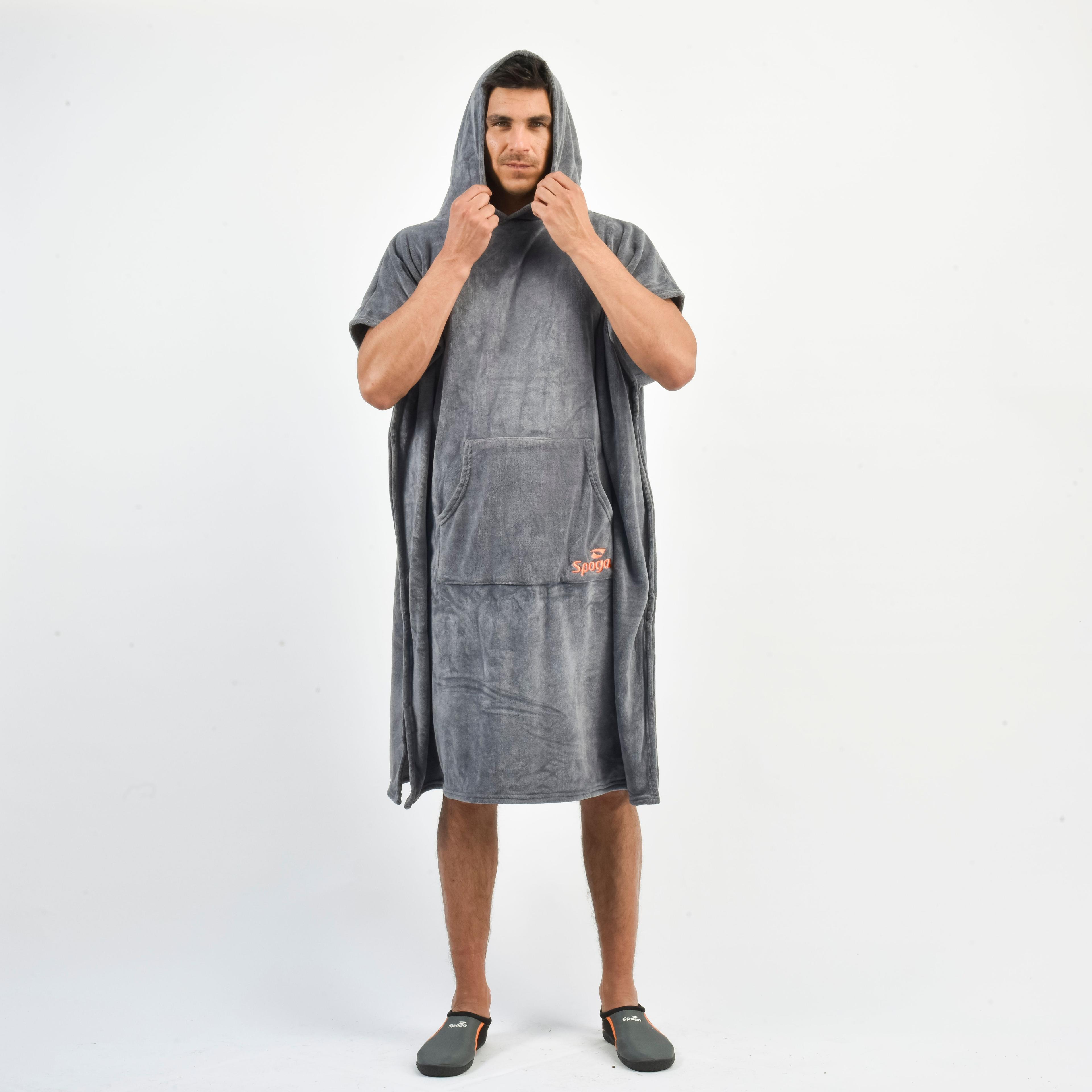 Poncho Toalla Hombre Spoga Surf Terry Gris-2