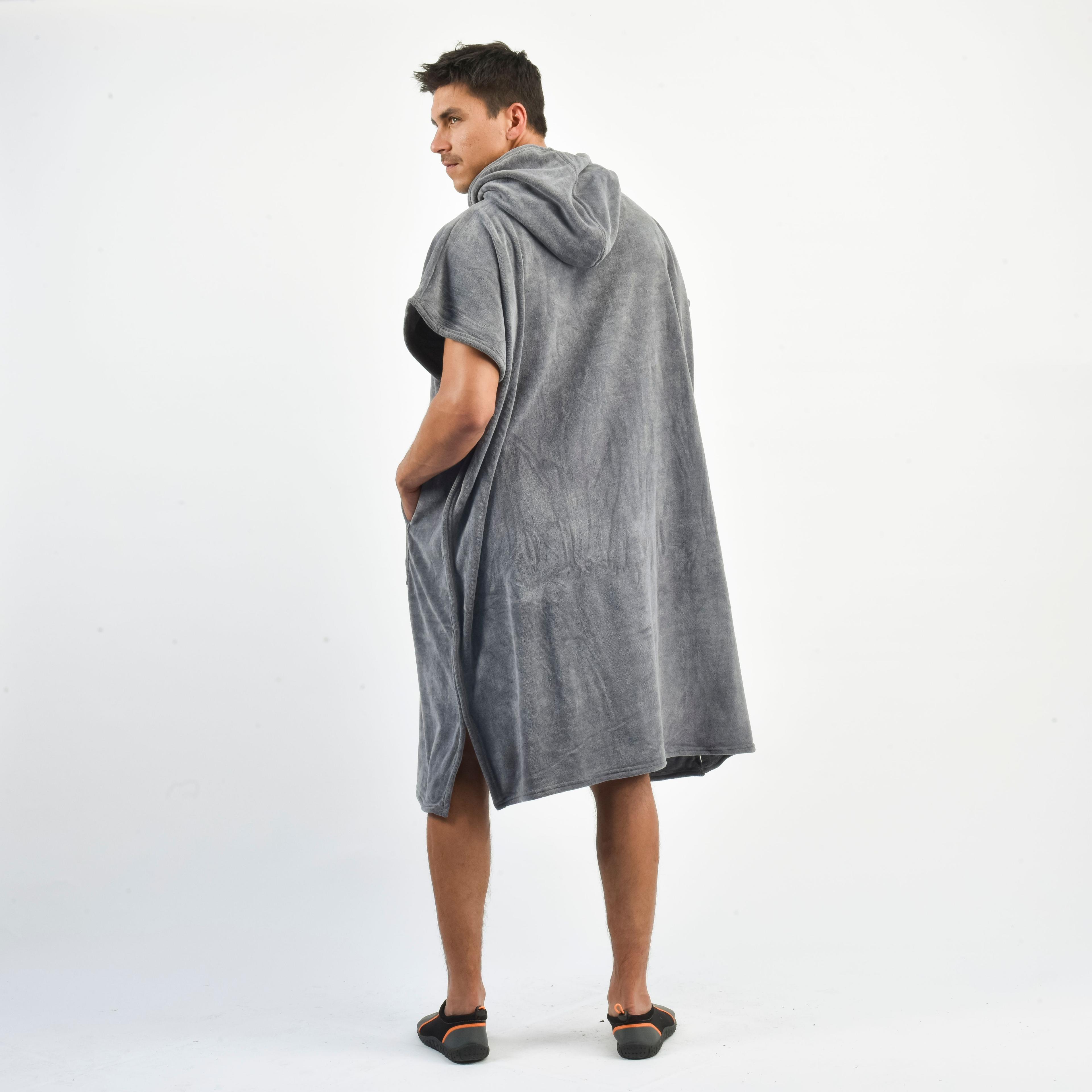 Poncho Toalla Hombre Spoga Surf Terry Gris-3
