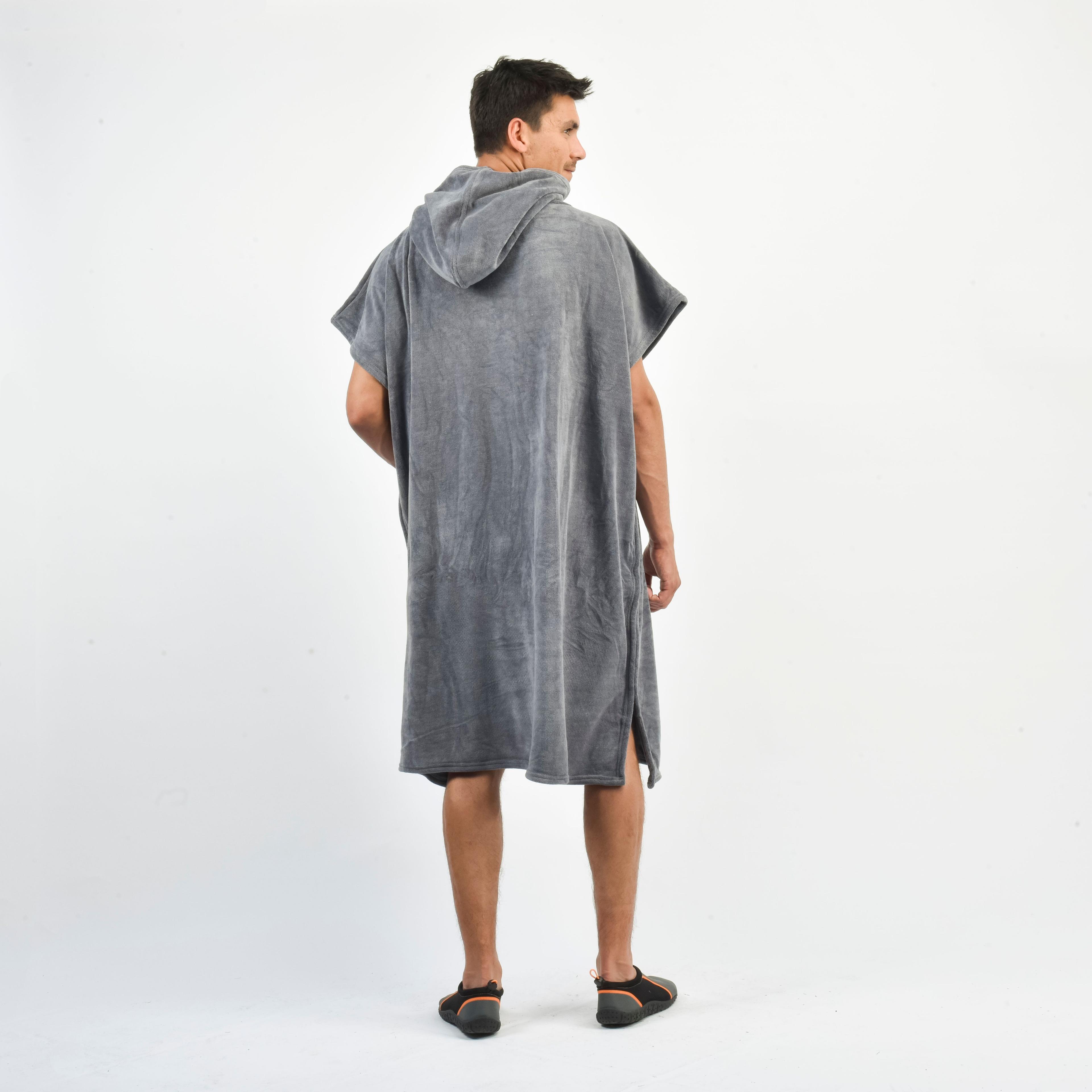 Poncho Toalla Hombre Spoga Surf Terry Gris-4