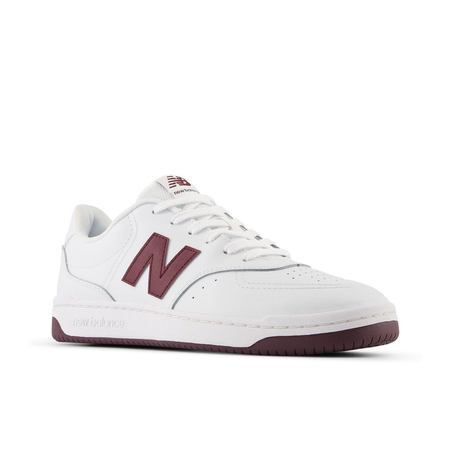 Zapatillas Urbanas Hombre New Balance 80 Blanca/Burdeo-3