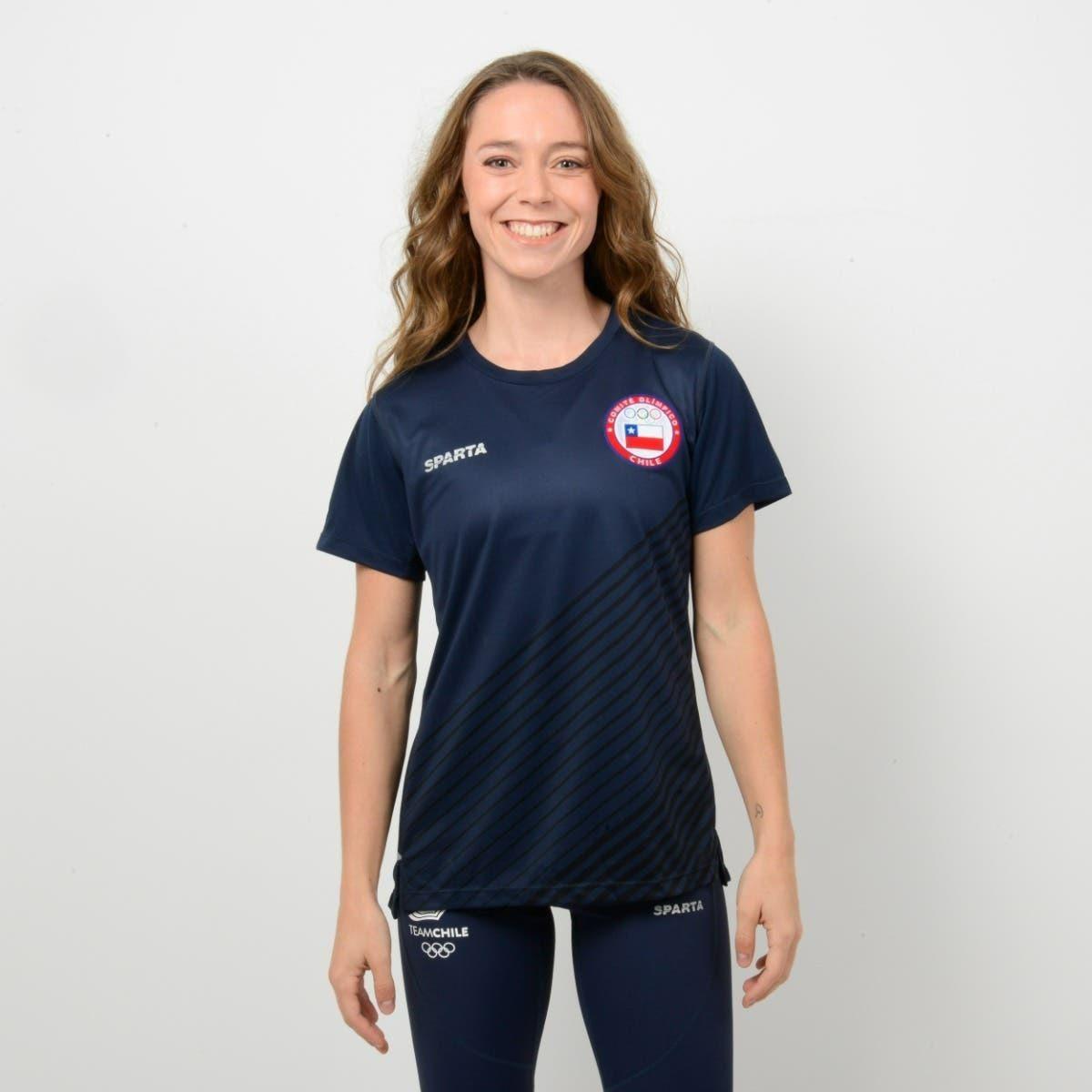 Polera Running Mujer Sparta Team Chile Azul-3