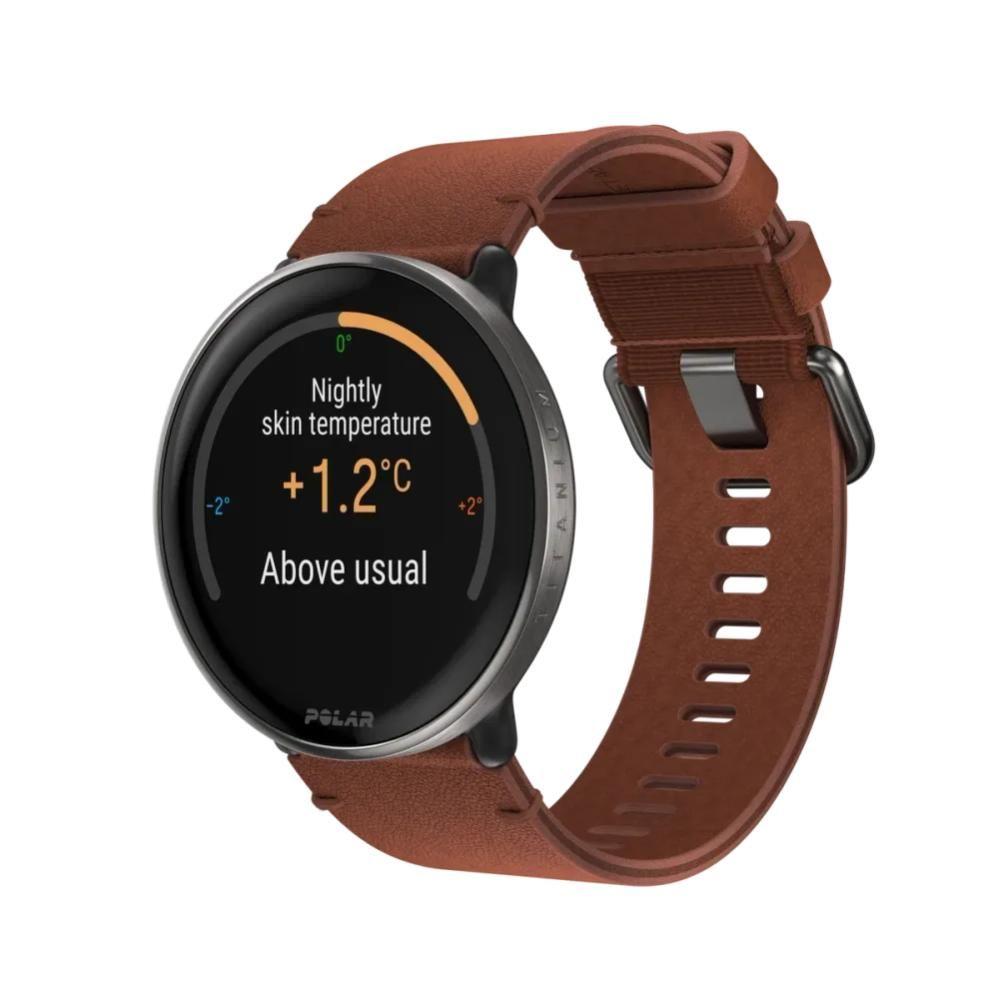 Reloj Fitness Polar Ignite 3 Titanium Leather Café-3