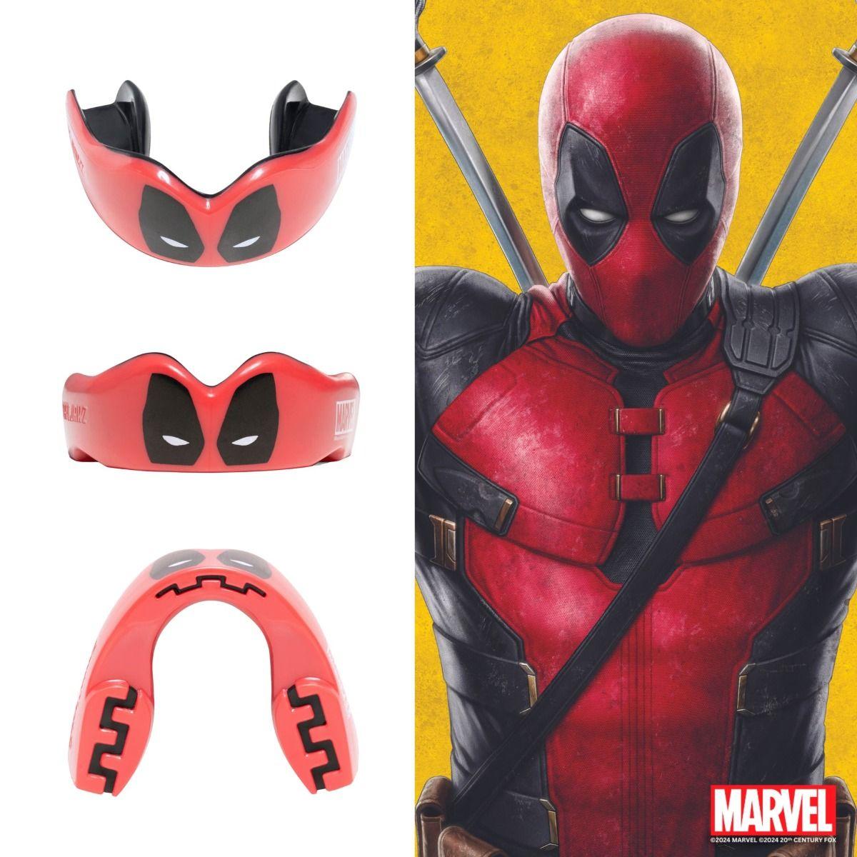 Protector Bucal Hombre Safejawz Marvel Deadpool Rojo-2