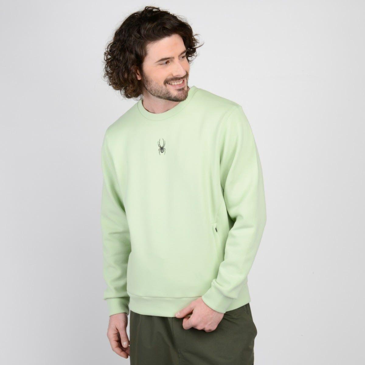 Polerón Spyder Lifestyle Crew Hombre Verde-2