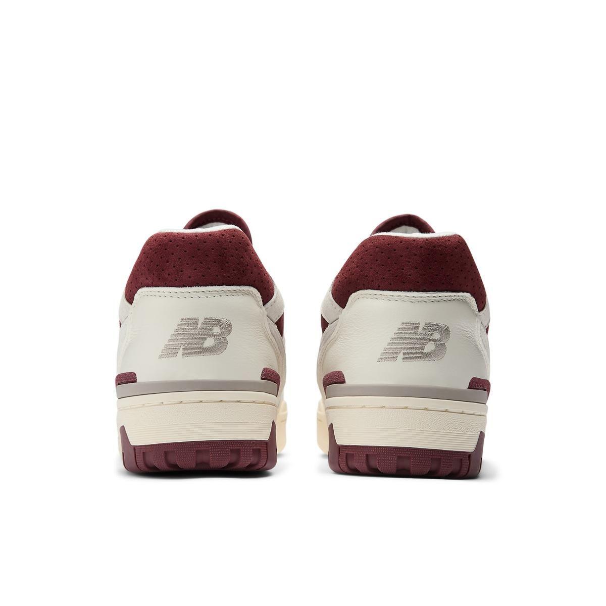 Zapatillas Urbanas Hombre New Balance 550 Blanca/Burdeo-4
