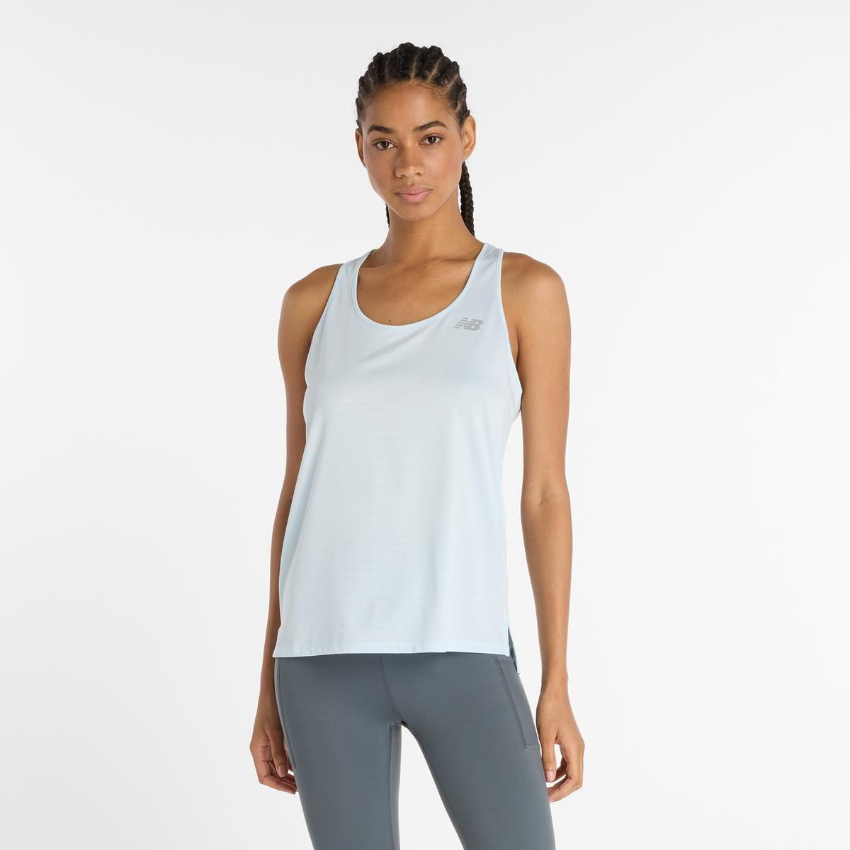 Polera Running Mujer New Balance Sport Essentials Celeste-3