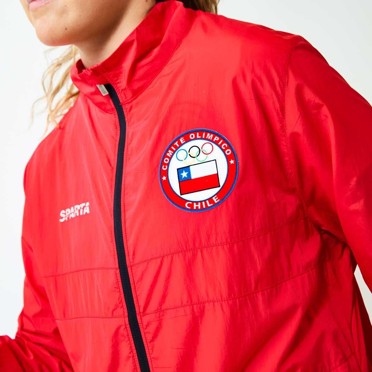Cortaviento Mujer Sparta Team Chile Rojo-2