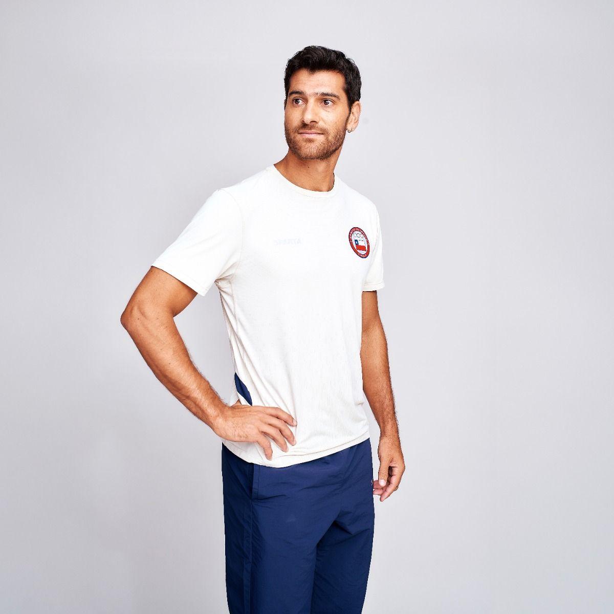 Polera Entrenamiento Hombre Sparta Team Chile Blanca-1
