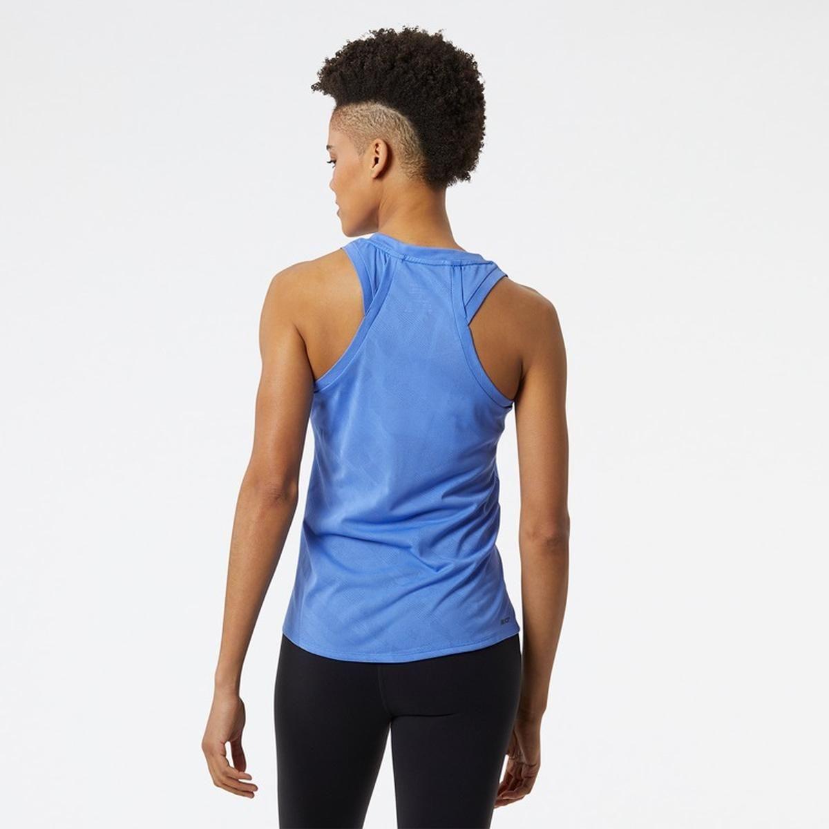 Polera Running Mujer New Balance Q Speed Jacquard Azul-2