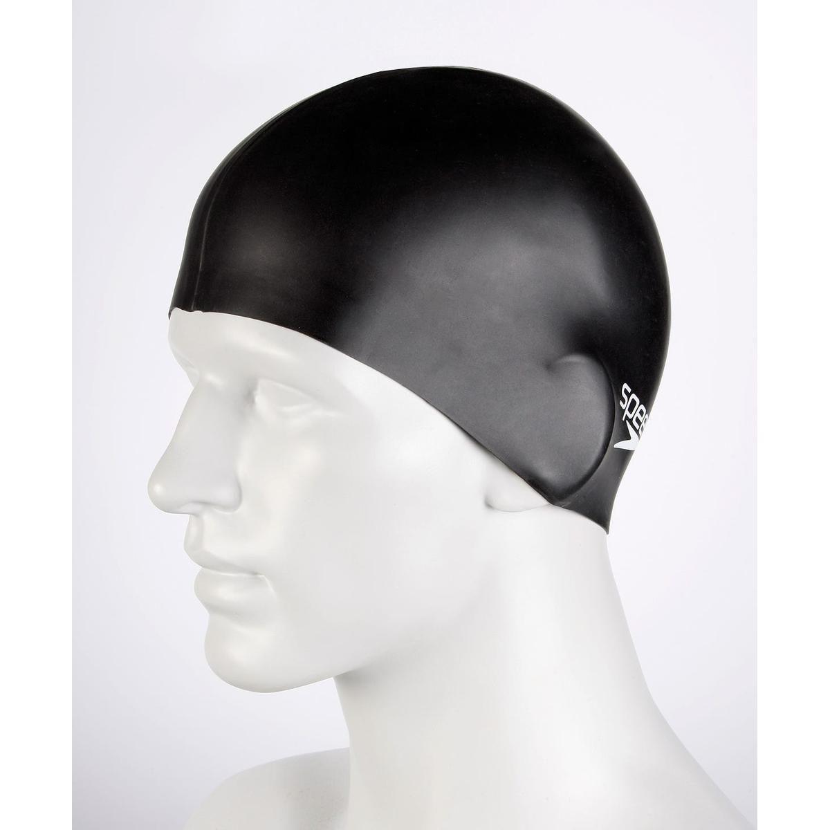 Gorro de Natación Plain Flat Silicona Negro Speedo-1