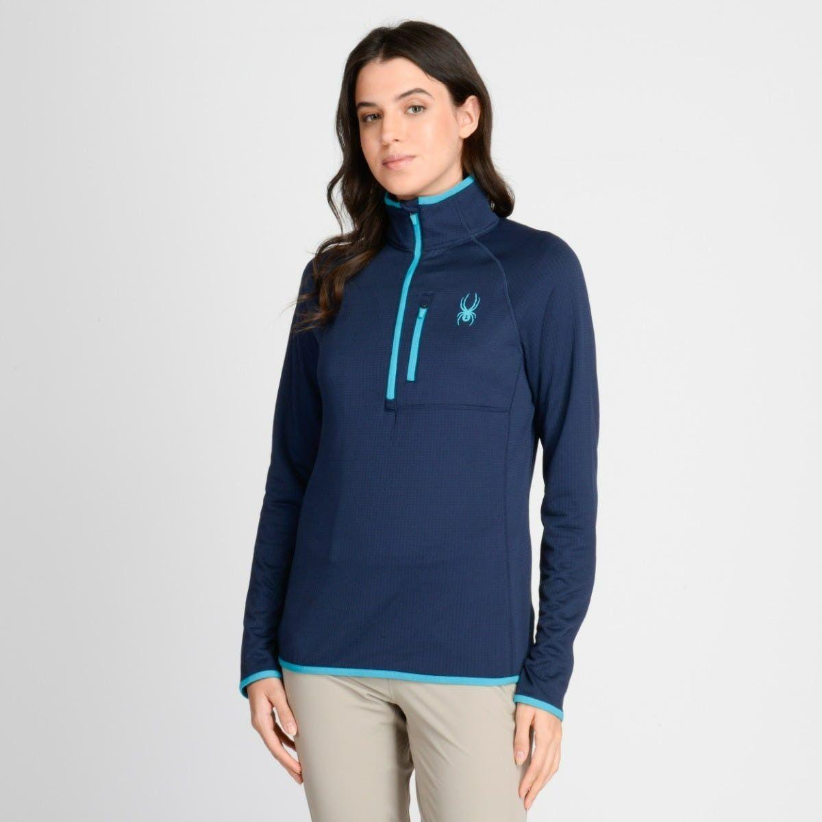Polerón Entrenamiento Mujer Spyder Quarter Zip Azul-0