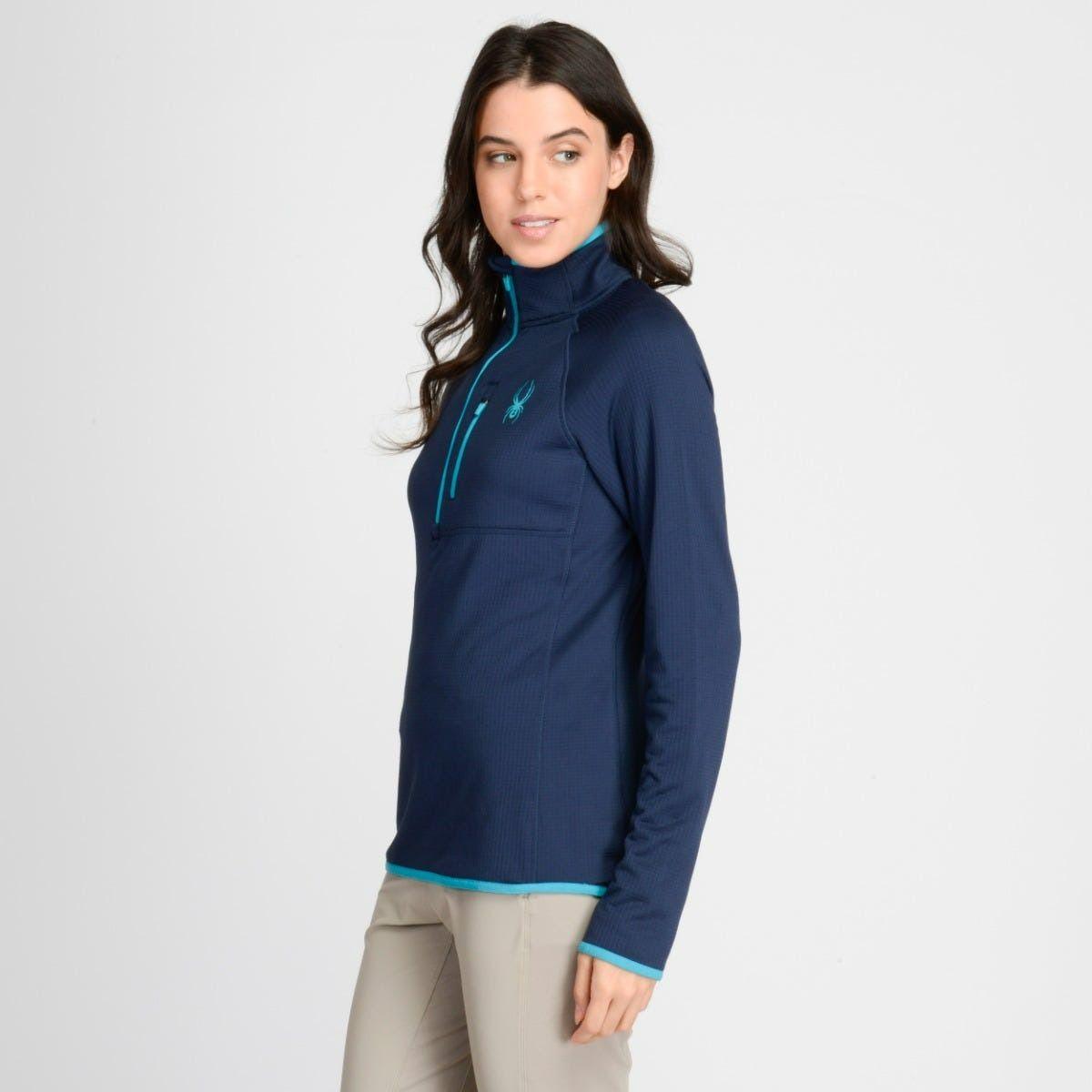 Polerón Entrenamiento Mujer Spyder Quarter Zip Azul-2