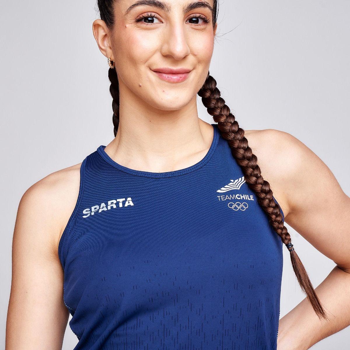 Polera Sin Mangas Entrenamiento Mujer Sparta Team Chile Azul-1